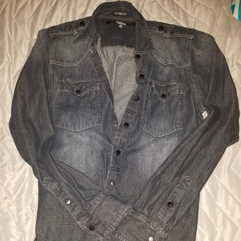 Carbon button down denim shirt